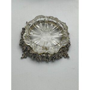 Mementos Brand Detailed Metal & Crystal Candle Holder